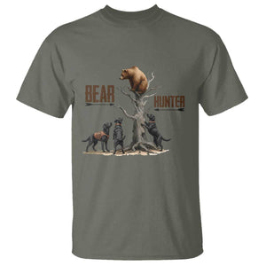 Bear Hunter T Shirt Black Lab Retriever Funny Hunting Gift TS12 Military Green Print Your Wear