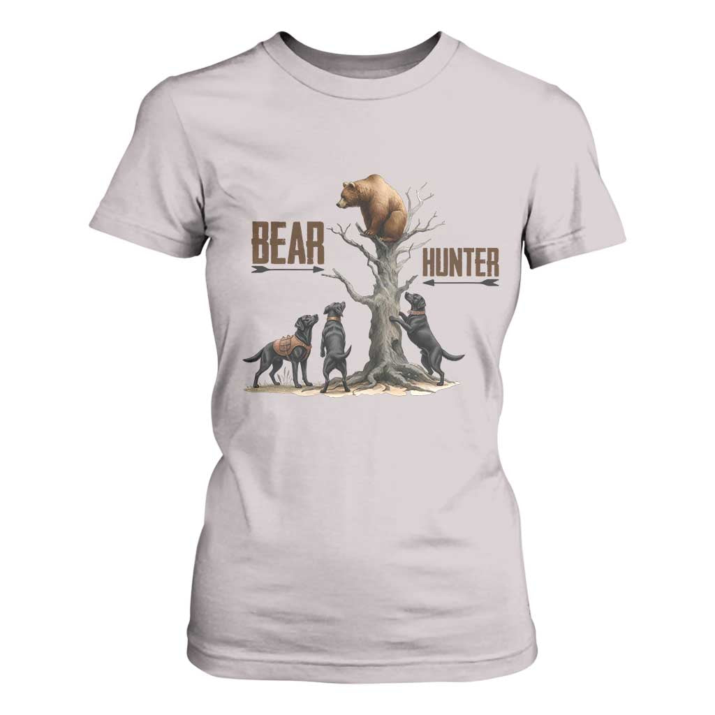 Bear Hunter T Shirt For Women Black Lab Retriever Funny Hunting Gift TS12 Ice Gray Print Your Wear