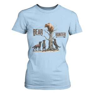 Bear Hunter T Shirt For Women Black Lab Retriever Funny Hunting Gift TS12 Light Blue Print Your Wear