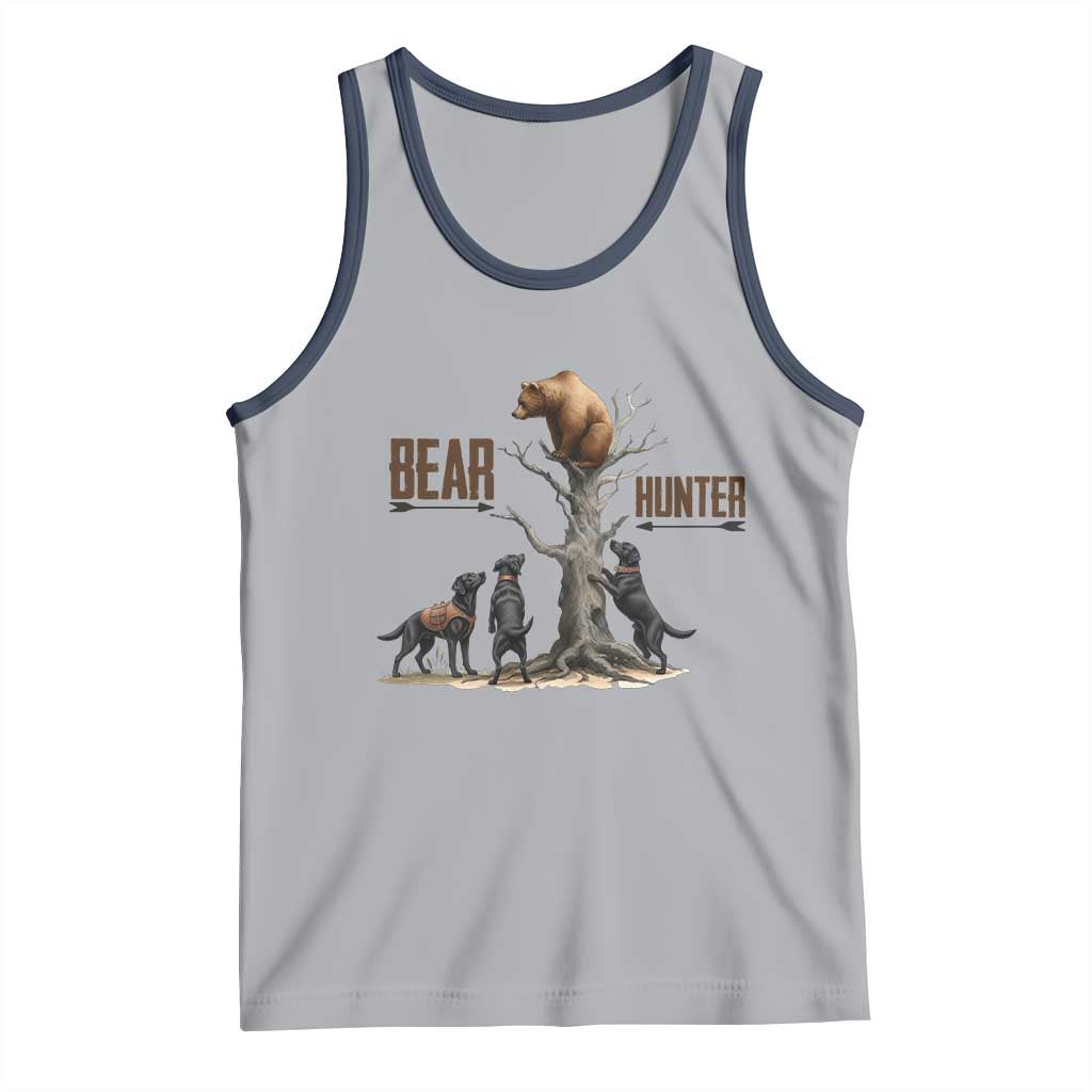 Bear Hunter Tank Top Black Lab Retriever Funny Hunting Gift TS12 Athletic Heather Navy Print Your Wear