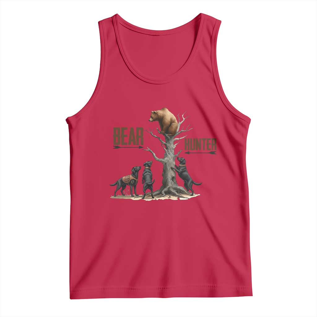 Bear Hunter Tank Top Black Lab Retriever Funny Hunting Gift TS12 Red Print Your Wear