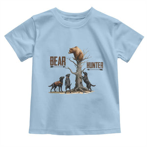 Bear Hunter Toddler T Shirt Black Lab Retriever Funny Hunting Gift TS12 Light Blue Print Your Wear