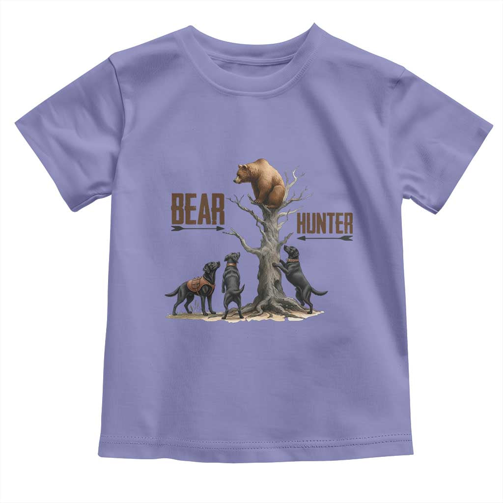 Bear Hunter Toddler T Shirt Black Lab Retriever Funny Hunting Gift TS12 Violet Print Your Wear
