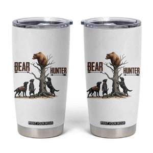 Bear Hunter Tumbler Cup Black Lab Retriever Funny Hunting Gift - Print Your Wear