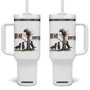 Bear Hunter Tumbler With Handle Black Lab Retriever Funny Hunting Gift TS12 One Size: 40 oz White Print Your Wear