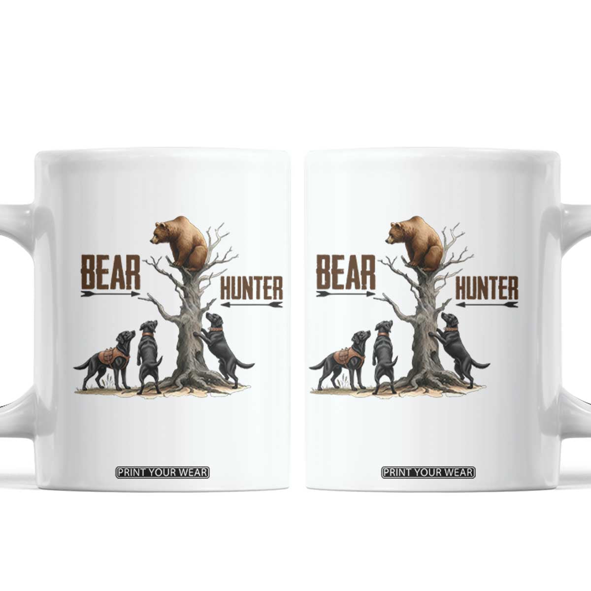 Bear Hunter Coffee Mug Black Lab Retriever Funny Hunting Gift TS12 White Print Your Wear
