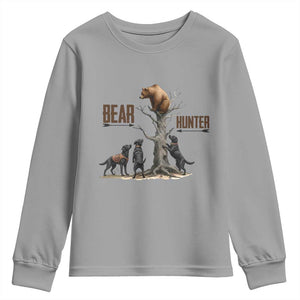 Bear Hunter Youth Sweatshirt Black Lab Retriever Funny Hunting Gift TS12 Sport Gray Print Your Wear