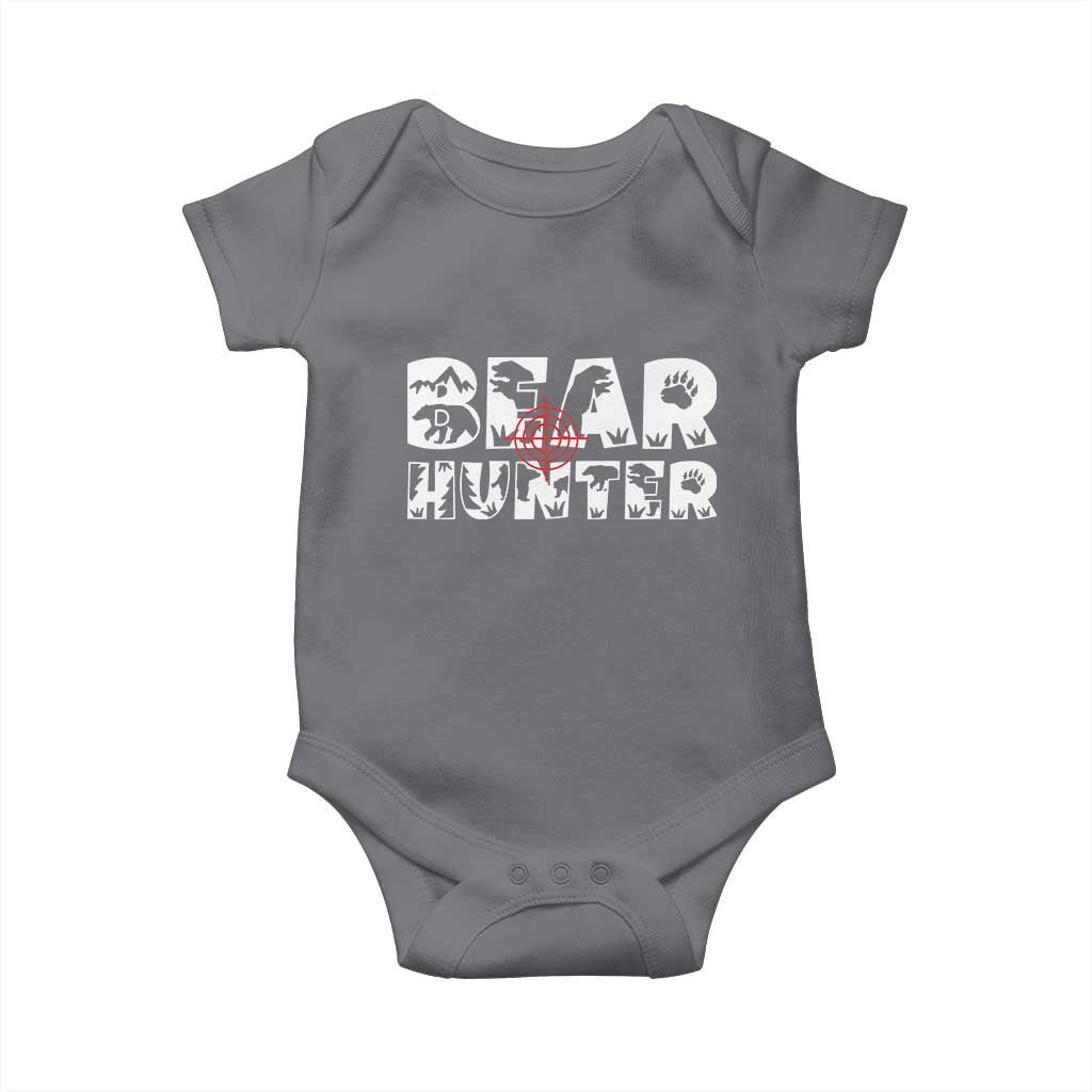 Bear Hunter Baby Onesie Outdoor Adventure Gift TS12 Charcoal Print Your Wear