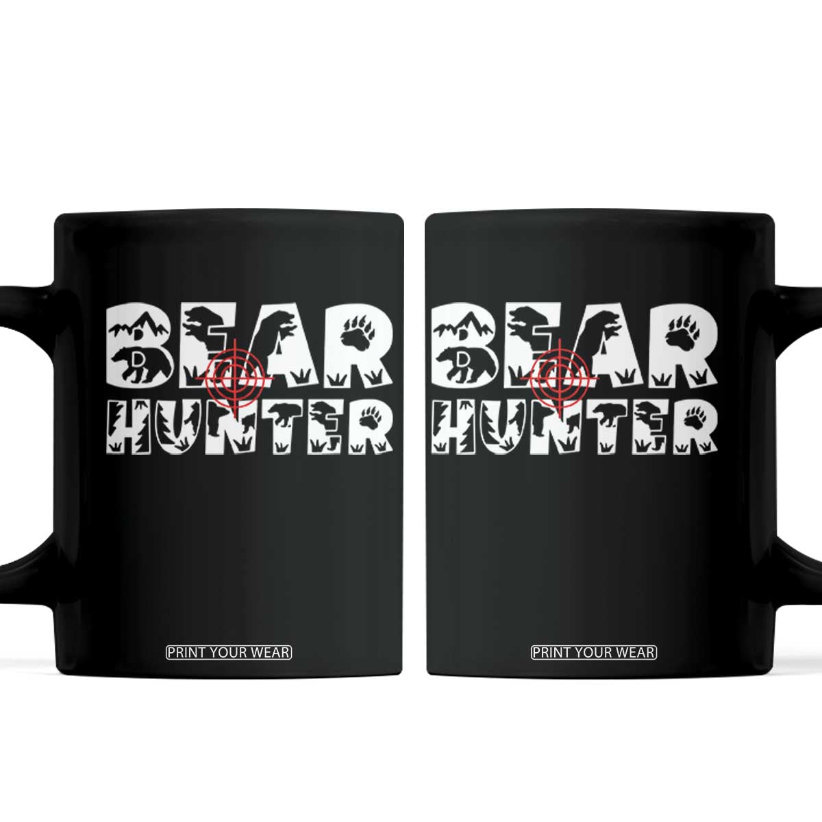 Bear Hunter Coffee Mug Outdoor Adventure Gift TS12 Black Print Your Wear