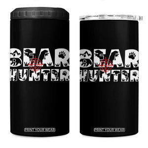 Bear Hunter 4 in 1 Can Cooler Tumbler Outdoor Adventure Gift TS12 One Size: 16 oz Black Print Your Wear