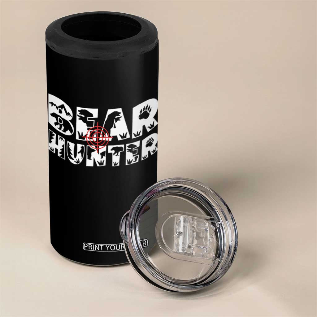 Bear Hunter 4 in 1 Can Cooler Tumbler Outdoor Adventure Gift TS12 Print Your Wear