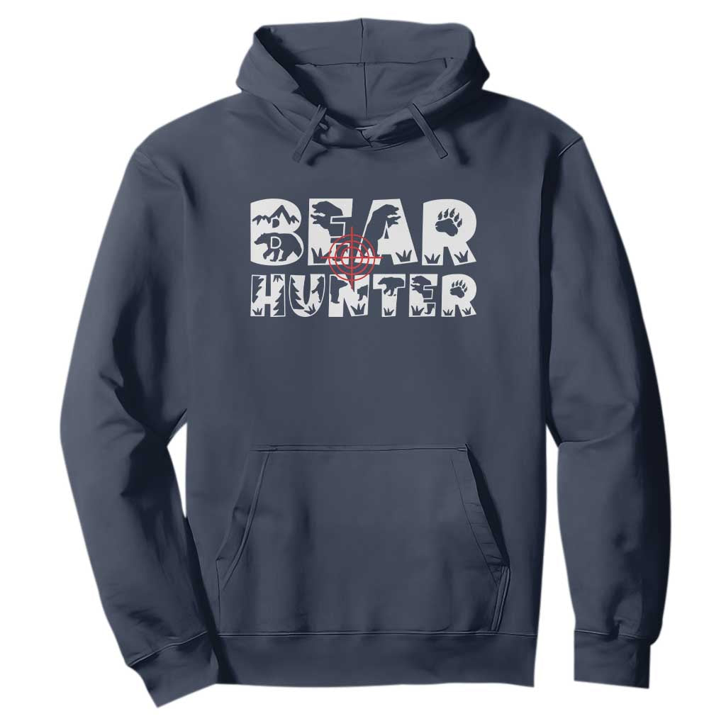 Bear Hunter Hoodie Outdoor Adventure Gift TS12 Navy Print Your Wear