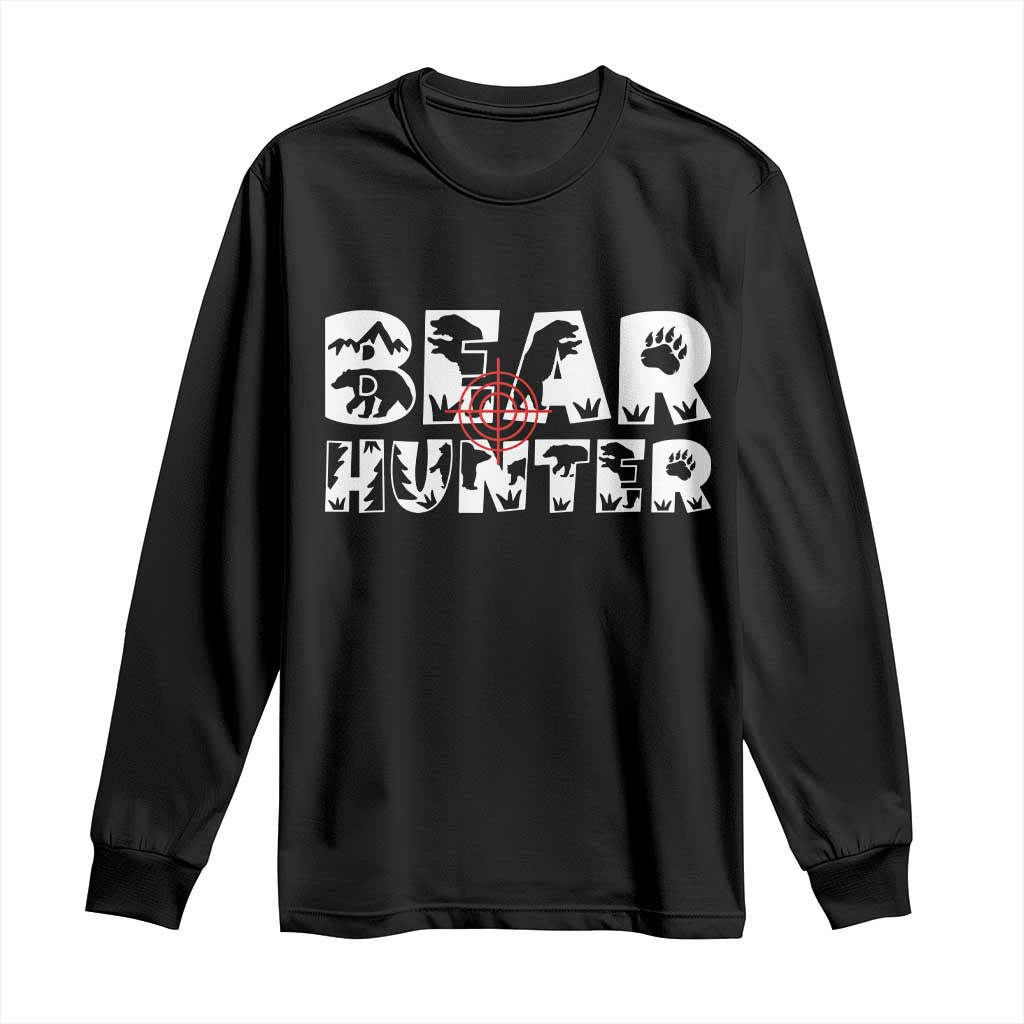 Bear Hunter Long Sleeve Shirt Outdoor Adventure Gift TS12 Black Print Your Wear