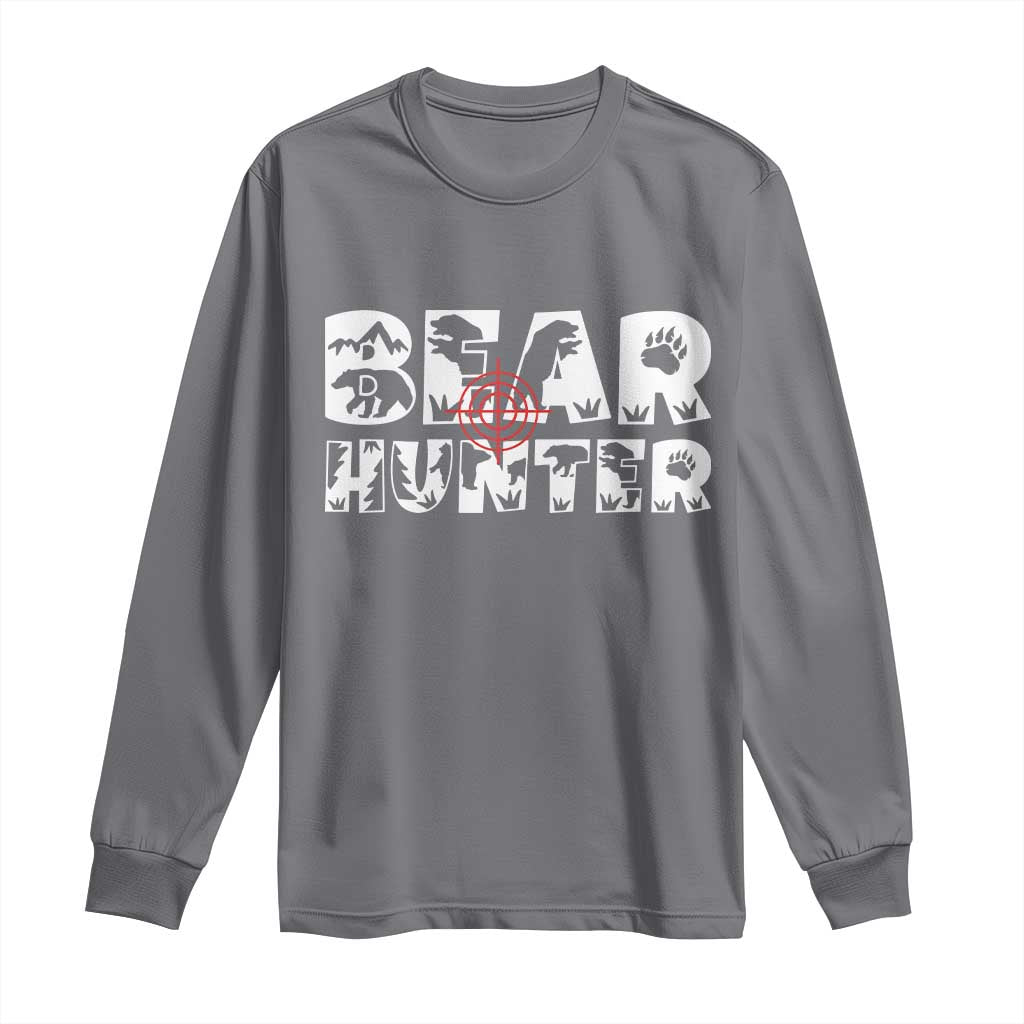 Bear Hunter Long Sleeve Shirt Outdoor Adventure Gift TS12 Charcoal Print Your Wear