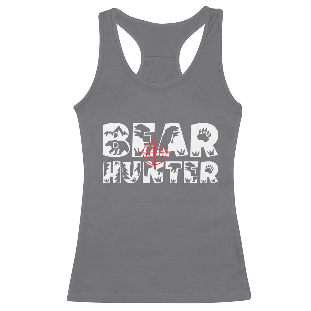 Bear Hunter Racerback Tank Top Outdoor Adventure Gift TS12 Charcoal Print Your Wear