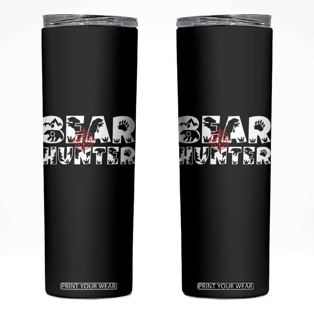 Bear Hunter Skinny Tumbler Outdoor Adventure Gift TS12 Black Print Your Wear