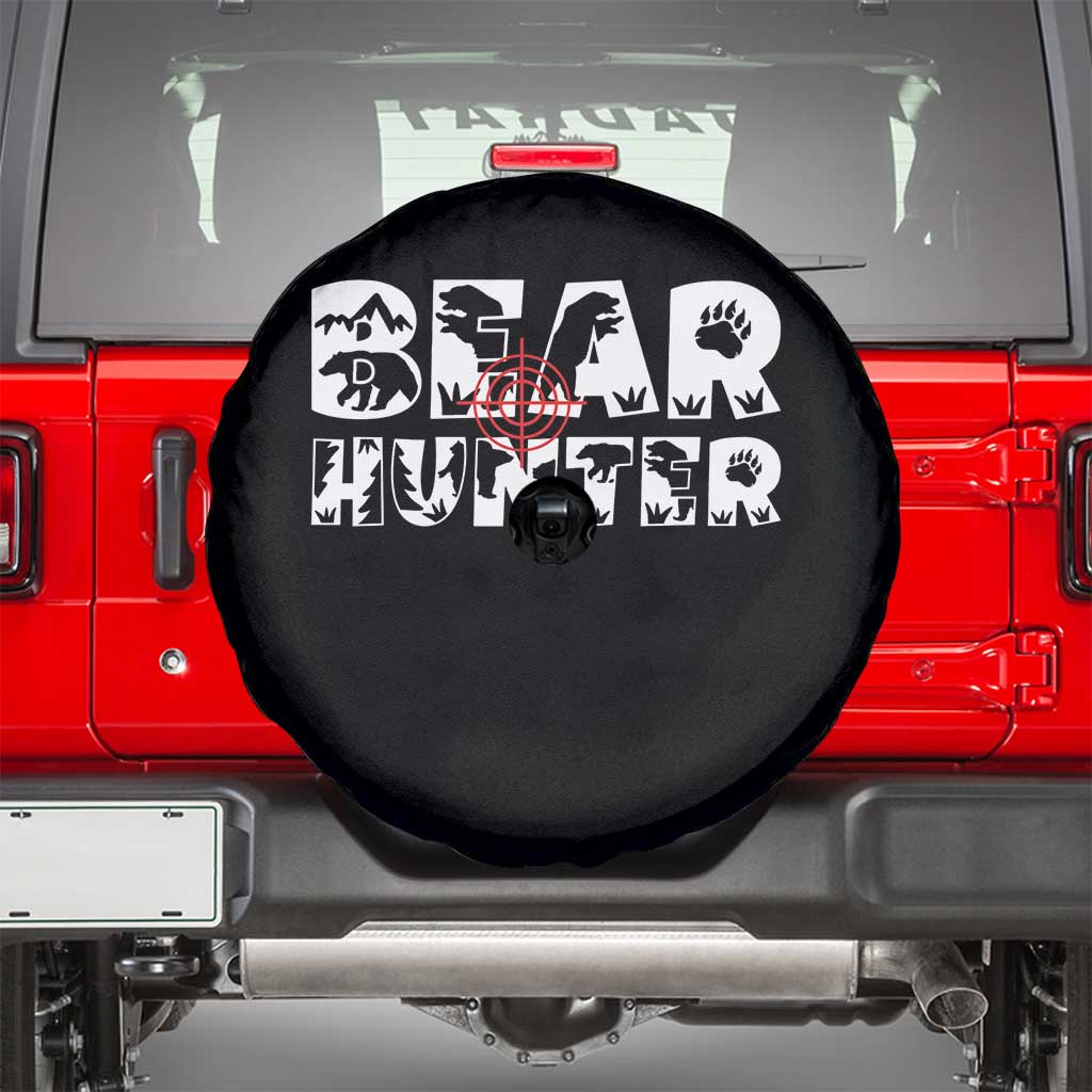 Bear Hunter Spare Tire Cover Outdoor Adventure Gift TS12 Black Print Your Wear