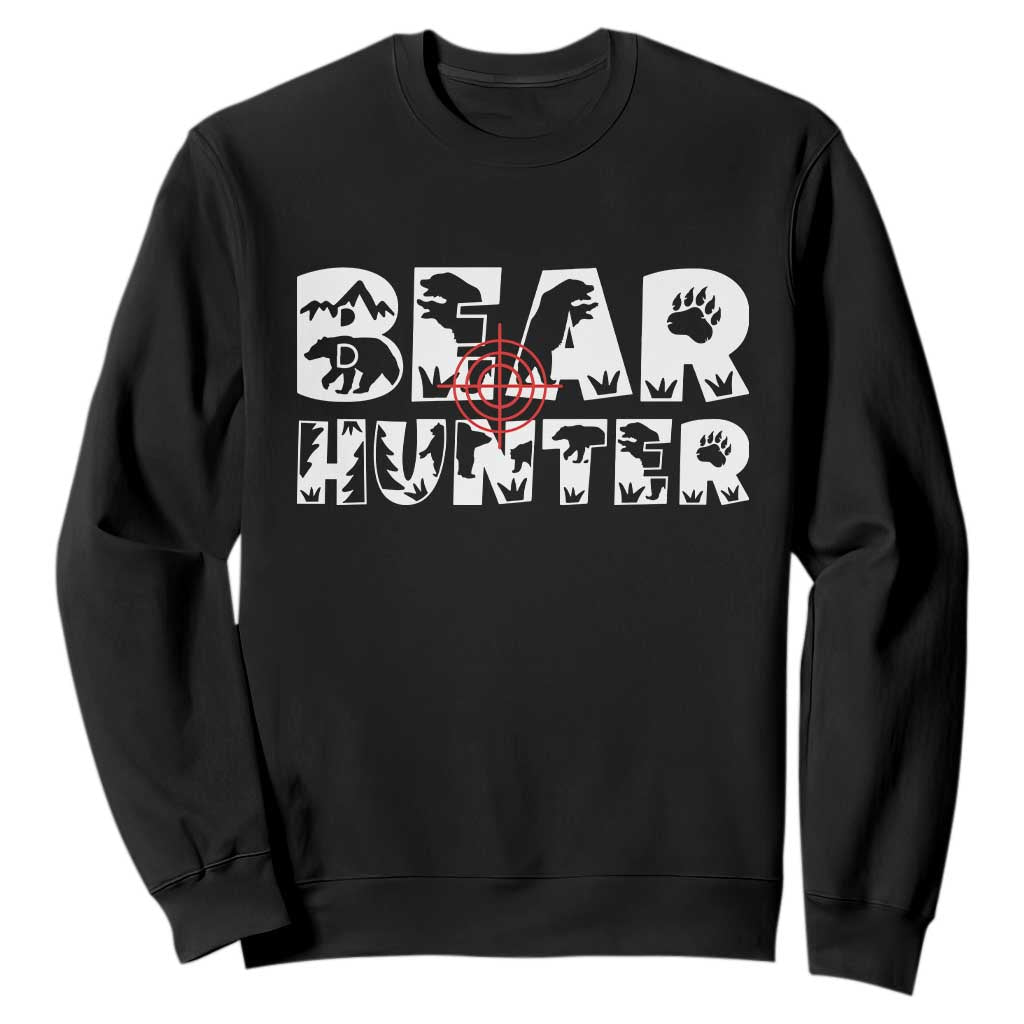 Bear Hunter Sweatshirt Outdoor Adventure Gift TS12 Black Print Your Wear