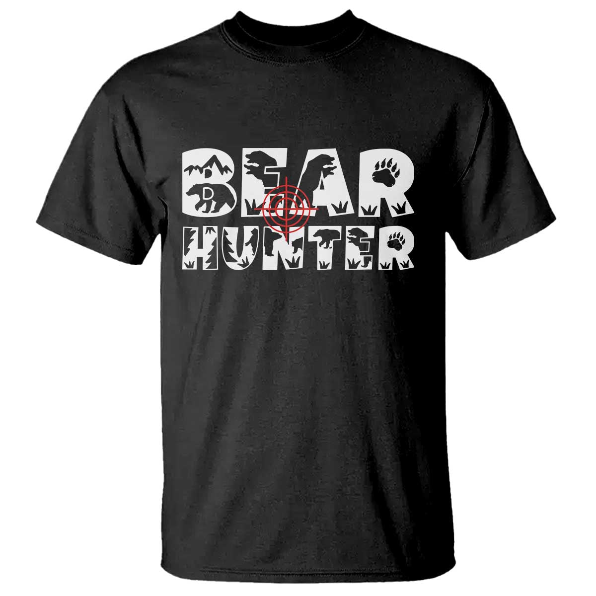 Bear Hunter T Shirt Outdoor Adventure Gift TS12 Black Print Your Wear