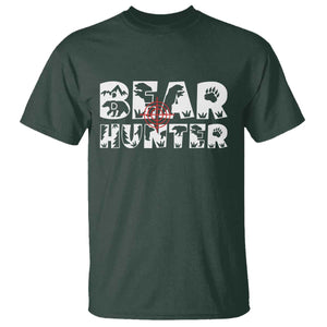 Bear Hunter T Shirt Outdoor Adventure Gift TS12 Dark Forest Green Print Your Wear