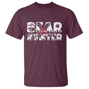 Bear Hunter T Shirt Outdoor Adventure Gift TS12 Maroon Print Your Wear