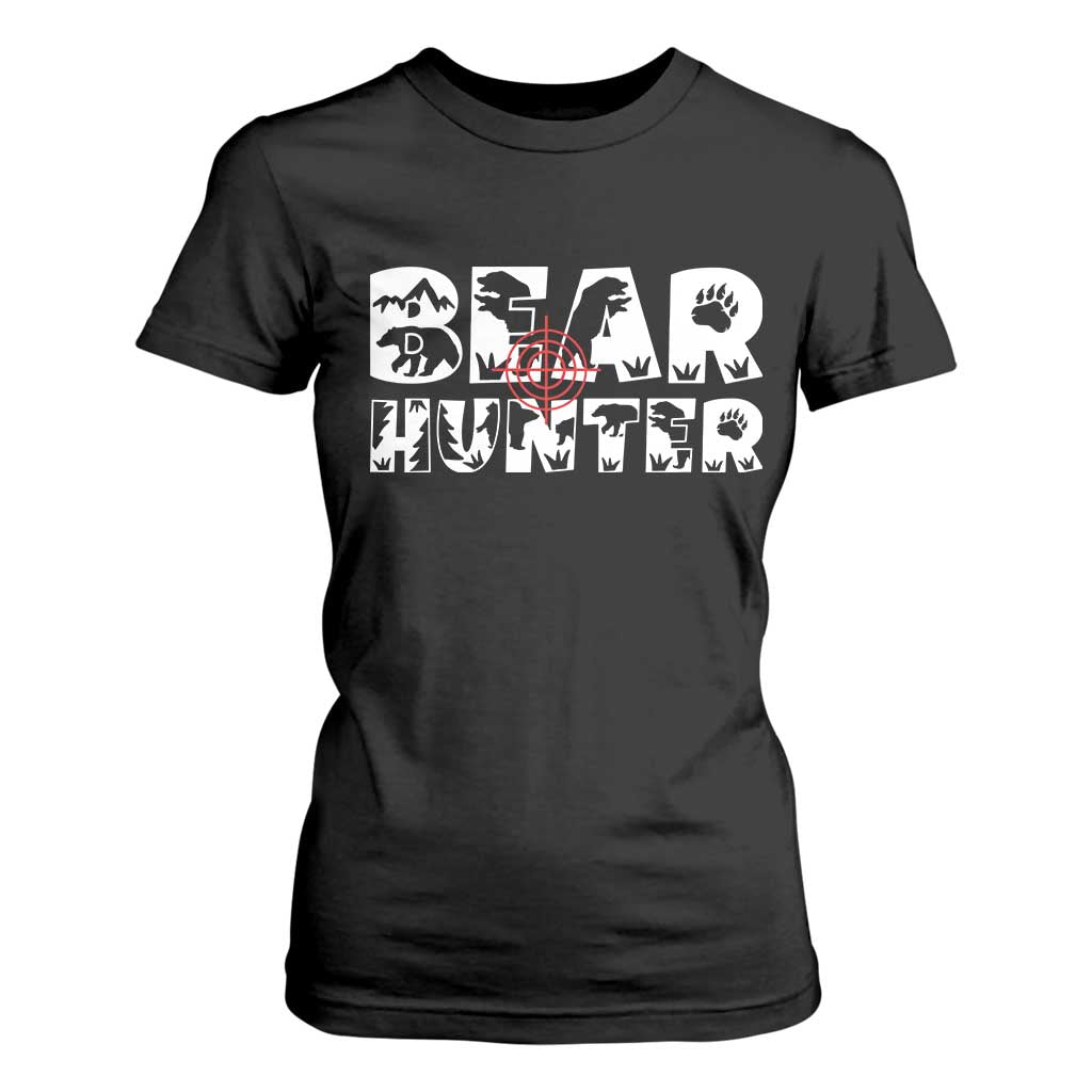 Bear Hunter T Shirt For Women Outdoor Adventure Gift TS12 Black Print Your Wear