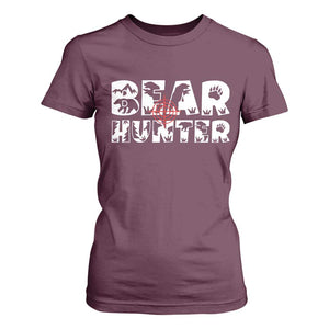 Bear Hunter T Shirt For Women Outdoor Adventure Gift TS12 Maroon Print Your Wear
