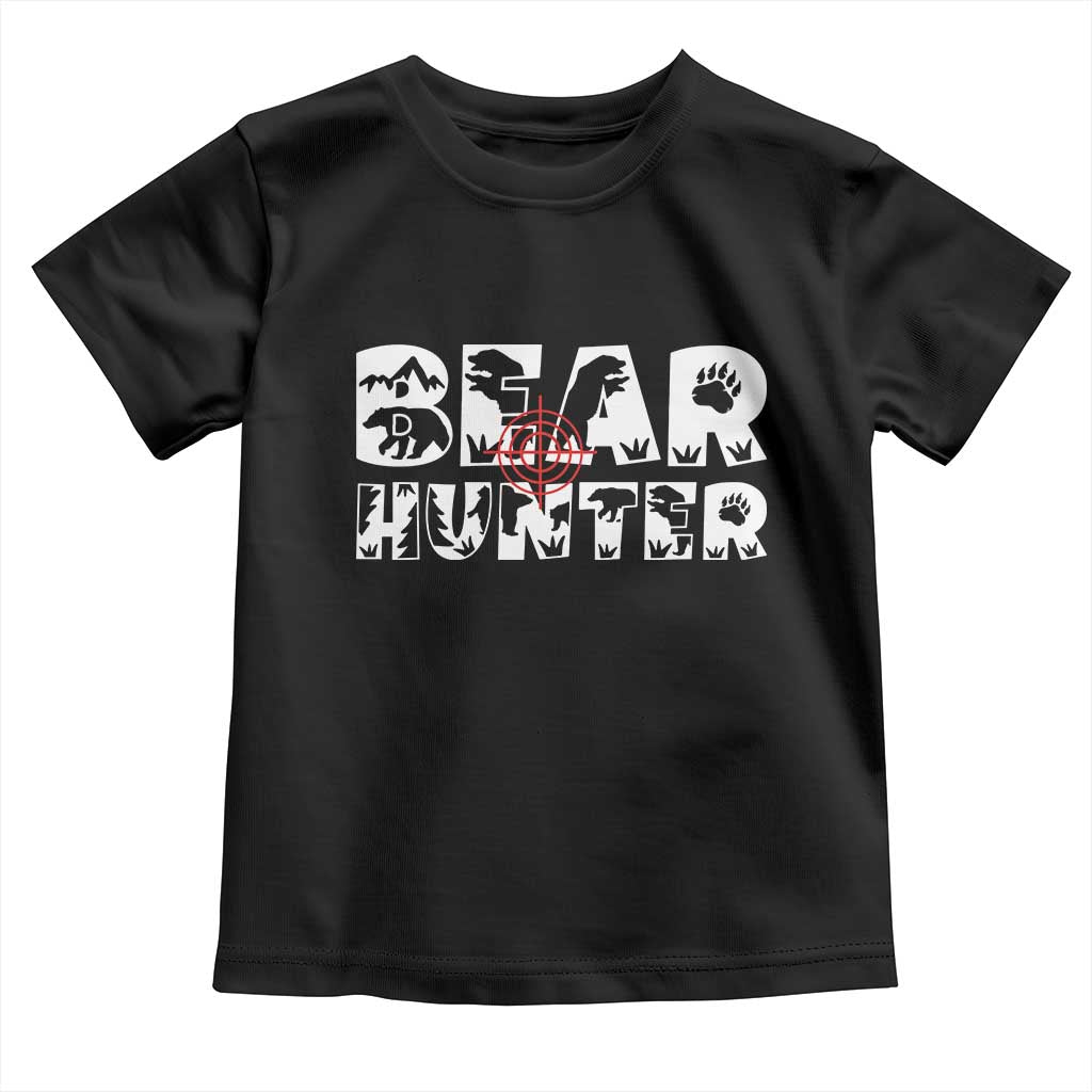 Bear Hunter Toddler T Shirt Outdoor Adventure Gift TS12 Black Print Your Wear