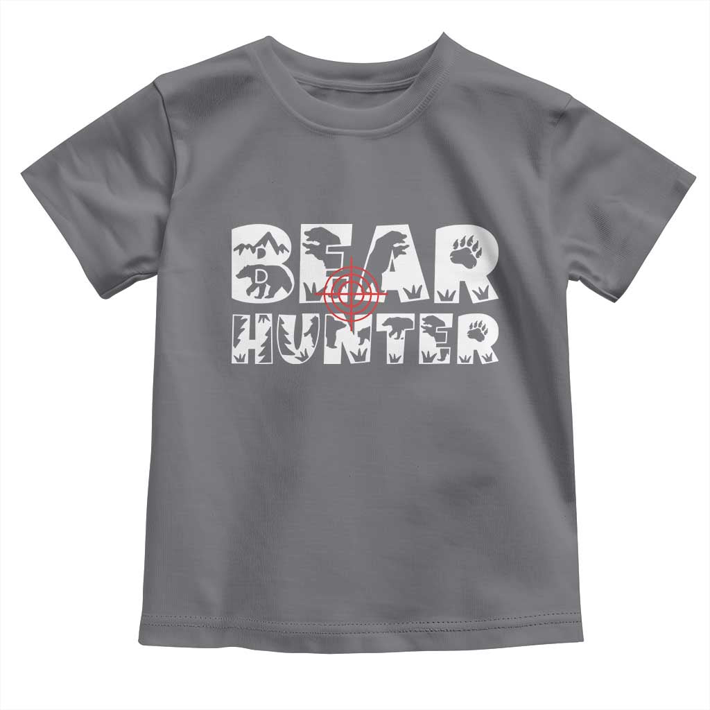 Bear Hunter Toddler T Shirt Outdoor Adventure Gift TS12 Charcoal Print Your Wear
