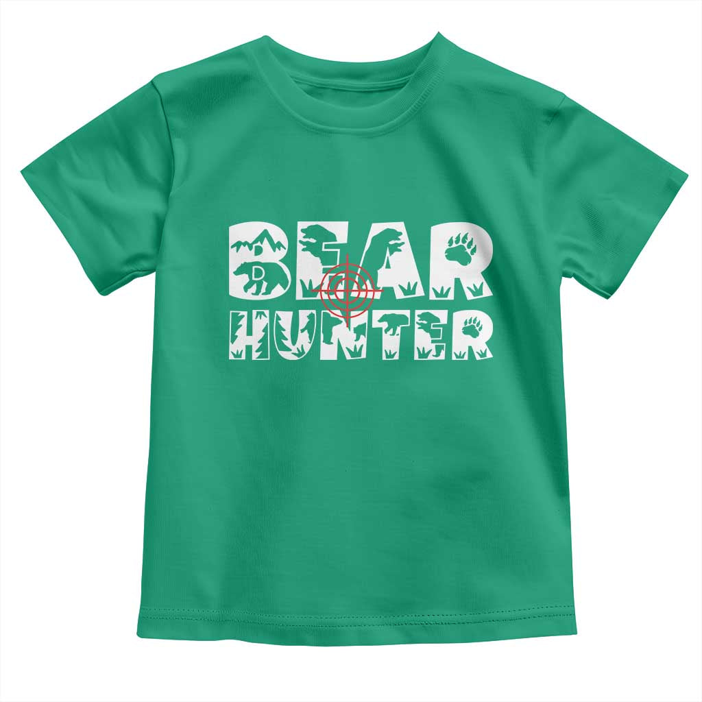 Bear Hunter Toddler T Shirt Outdoor Adventure Gift TS12 Irish Green Print Your Wear