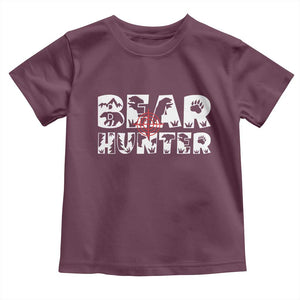 Bear Hunter Toddler T Shirt Outdoor Adventure Gift TS12 Maroon Print Your Wear