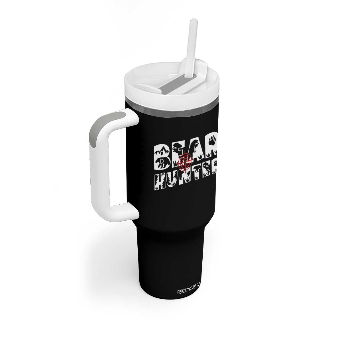 Bear Hunter Tumbler With Handle Outdoor Adventure Gift TS12 Print Your Wear