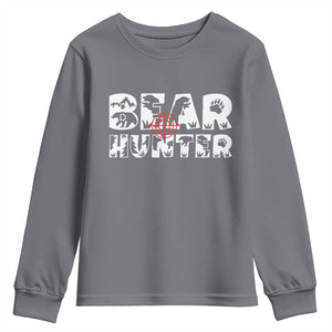 Bear Hunter Youth Sweatshirt Outdoor Adventure Gift TS12 Charcoal Print Your Wear