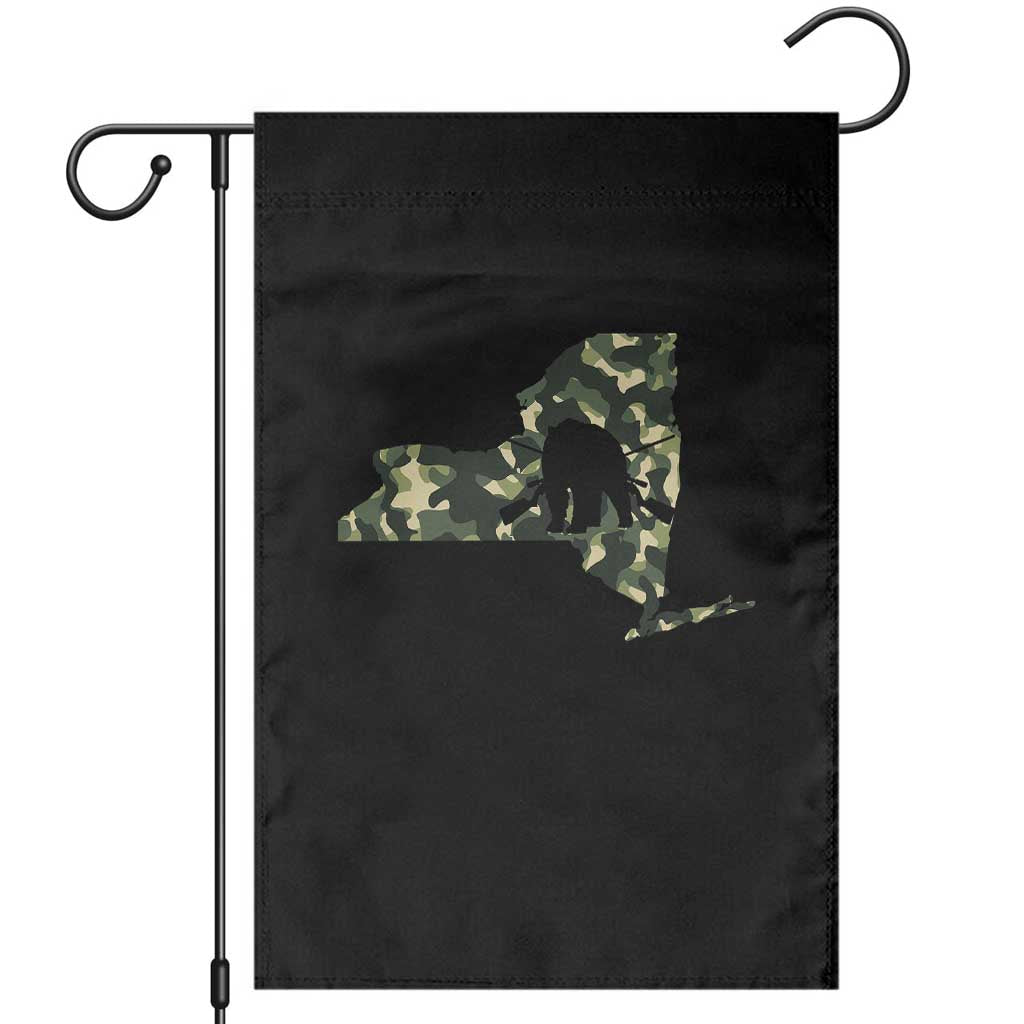 New York Bear Hunter Garden Flag Camo Map Hunting Season Gift TS12 Black Print Your Wear