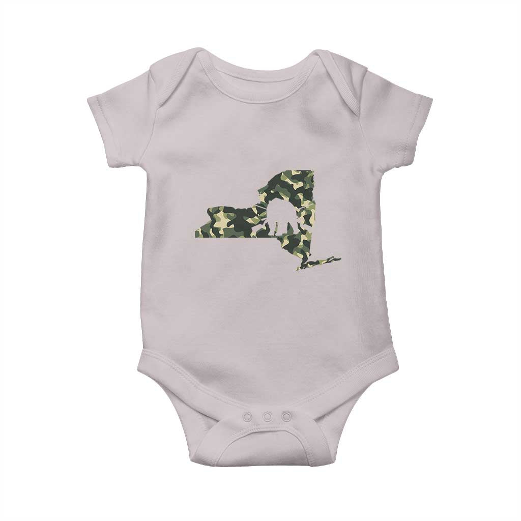 New York Bear Hunter Baby Onesie Camo Map Hunting Season Gift TS12 Ice Gray Print Your Wear