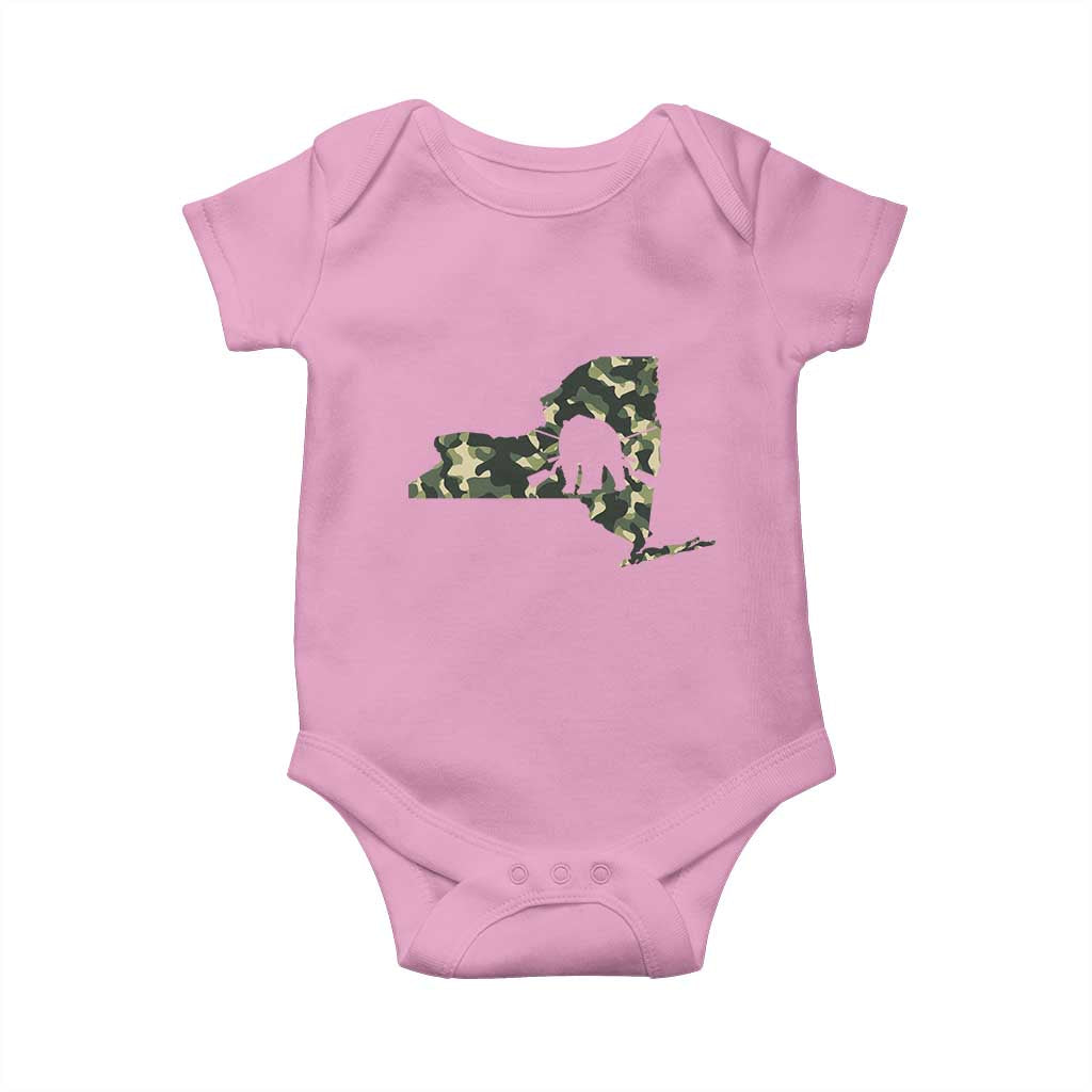 New York Bear Hunter Baby Onesie Camo Map Hunting Season Gift TS12 Light Pink Print Your Wear