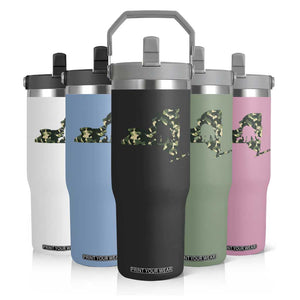 New York Bear Hunter Flip Straw Tumbler Camo Map Hunting Season Gift TS12 Print Your Wear