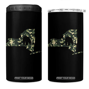 New York Bear Hunter 4 in 1 Can Cooler Tumbler Camo Map Hunting Season Gift TS12 One Size: 16 oz Black Print Your Wear