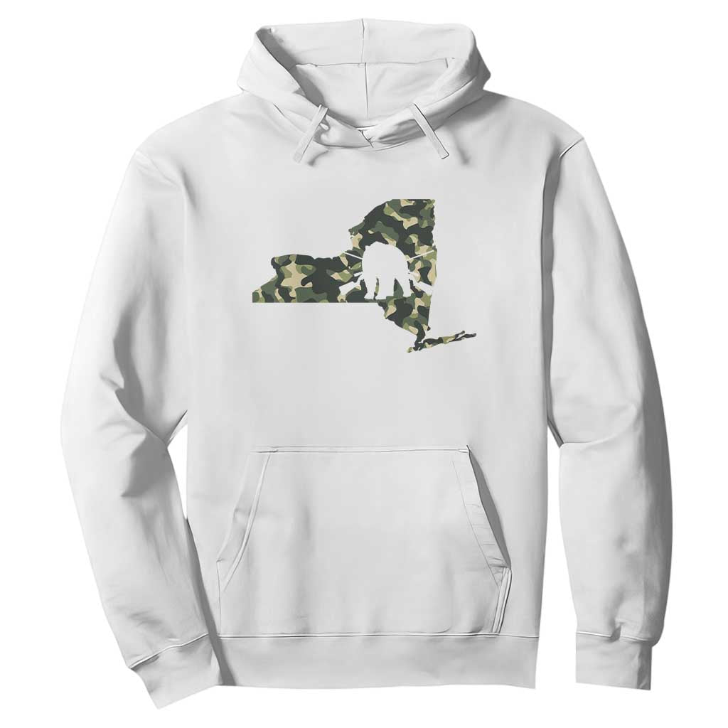New York Bear Hunter Hoodie Camo Map Hunting Season Gift TS12 White Print Your Wear