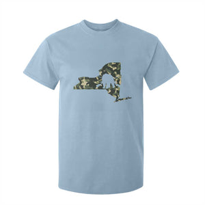 New York Bear Hunter T Shirt For Kid Camo Map Hunting Season Gift TS12 Light Blue Print Your Wear