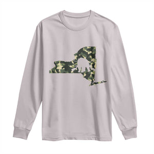 New York Bear Hunter Long Sleeve Shirt Camo Map Hunting Season Gift TS12 Ice Gray Print Your Wear