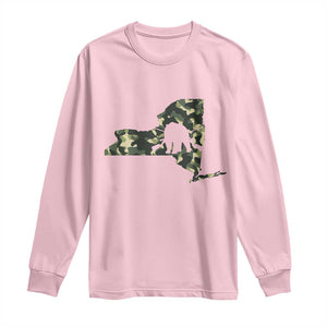 New York Bear Hunter Long Sleeve Shirt Camo Map Hunting Season Gift TS12 Light Pink Print Your Wear