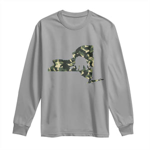 New York Bear Hunter Long Sleeve Shirt Camo Map Hunting Season Gift TS12 Sport Gray Print Your Wear