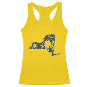 New York Bear Hunter Racerback Tank Top Camo Map Hunting Season Gift - Print Your Wear