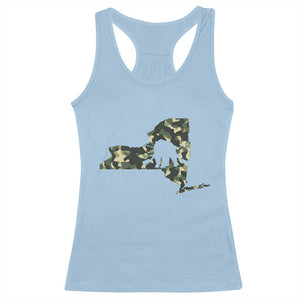 New York Bear Hunter Racerback Tank Top Camo Map Hunting Season Gift - Print Your Wear