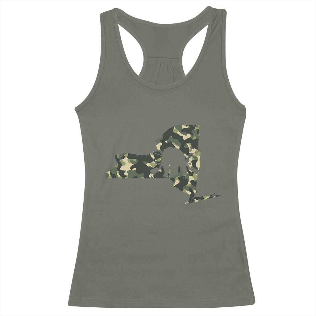 New York Bear Hunter Racerback Tank Top Camo Map Hunting Season Gift TS12 Military Green Print Your Wear