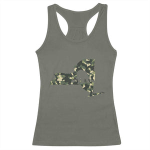 New York Bear Hunter Racerback Tank Top Camo Map Hunting Season Gift - Print Your Wear