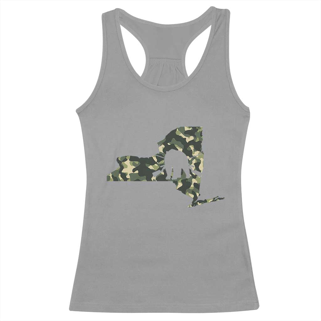 New York Bear Hunter Racerback Tank Top Camo Map Hunting Season Gift TS12 Sport Gray Print Your Wear