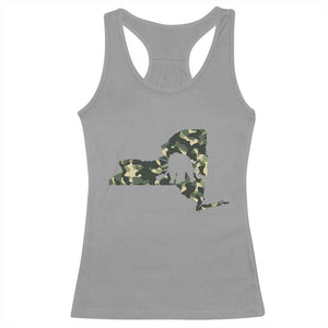 New York Bear Hunter Racerback Tank Top Camo Map Hunting Season Gift TS12 Sport Gray Print Your Wear
