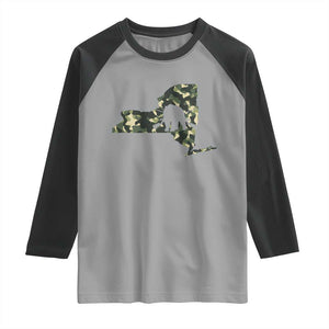 New York Bear Hunter Raglan Shirt Camo Map Hunting Season Gift TS12 Sport Gray Black Print Your Wear